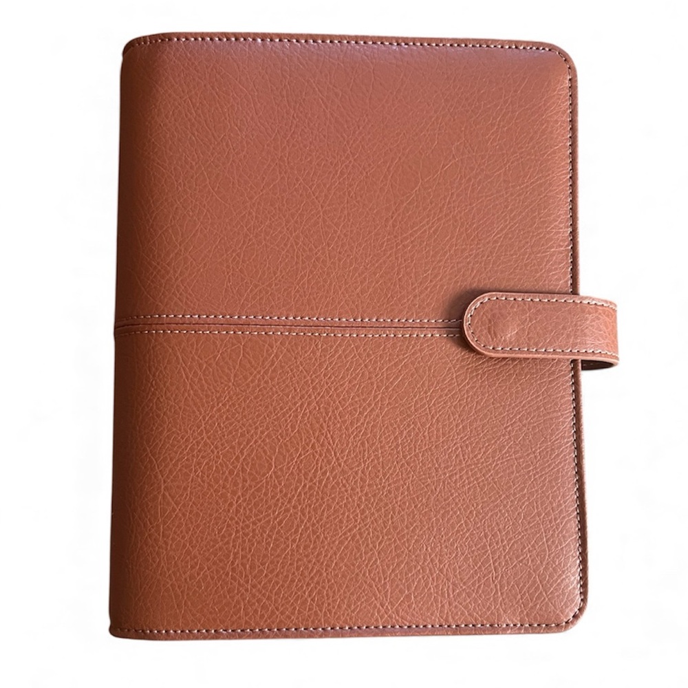 Franklin Covey Anna Caramel Classic Leather Binder - Brand New